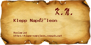 Klepp Napóleon névjegykártya
